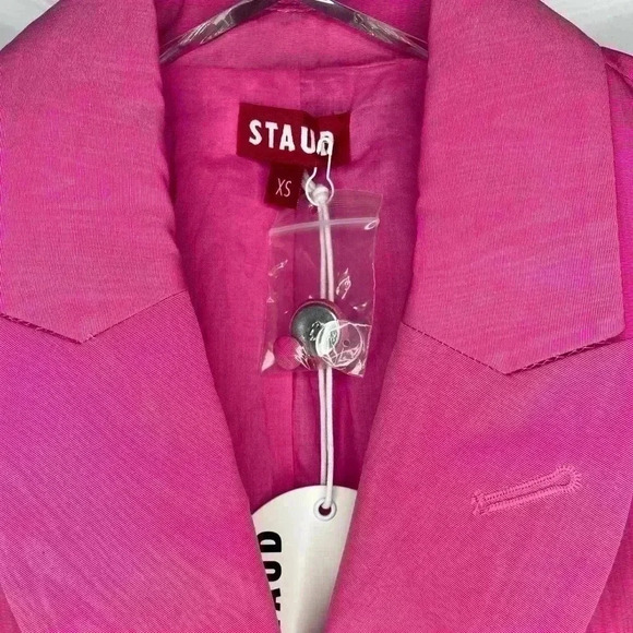 STAUD Hue Moire Mini Blazer Dress Bubblegum Pink Size XS NWT - Picture 7 of 11